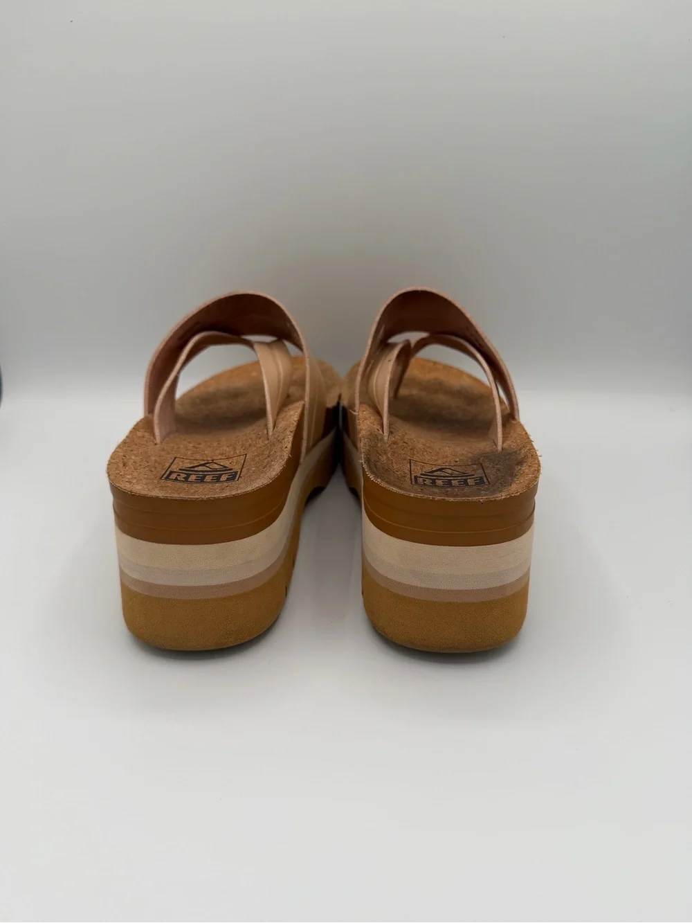 Reef Women's Platform Thong Sandals in Beige and Tan